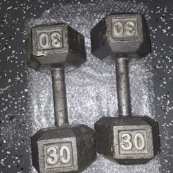 Pair Of 30 Lbs Dumbells  