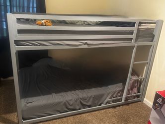 Silver Metal Full Bunk Bed Frame mattress not included!