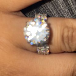 5 Carat Center Stone Dual Pavé lab Diamond Ring | Passes Diamond Tester