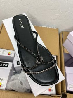 Black Glitter Sandals