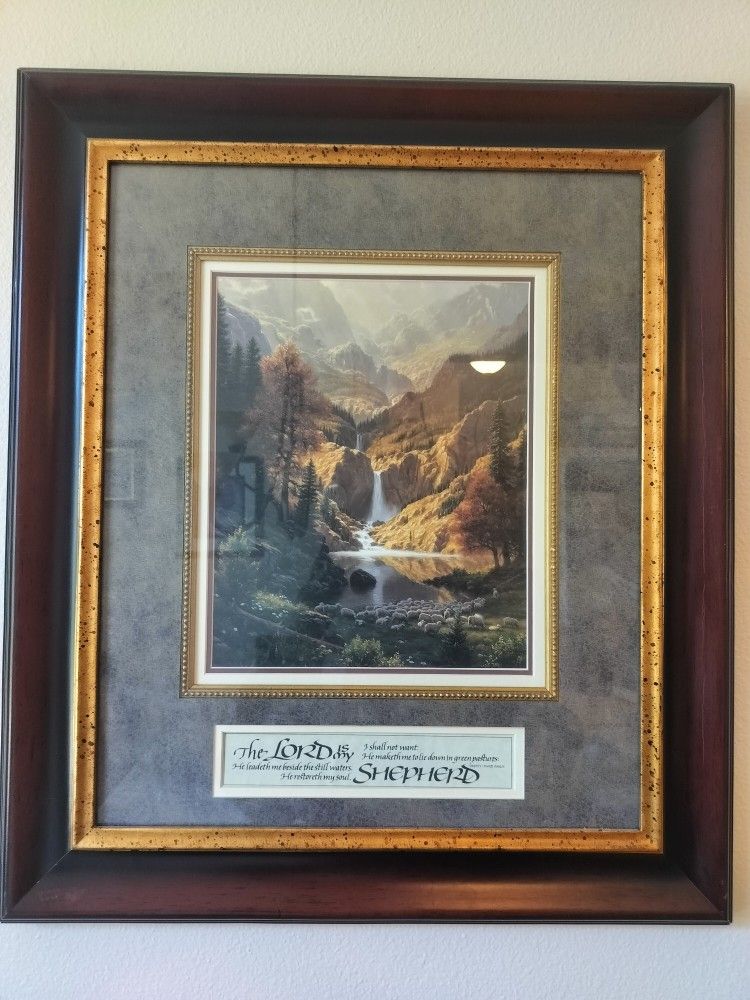 Framed 23rd Psalm Wall Picture