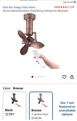 Indoor/Outdoor Oscillating Ceiling Fan Bronze