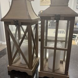 Candle Holders, Wood, Lantern Style