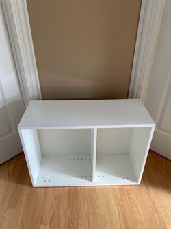 White Two-Cube Storage Cabinet Shelf Unit