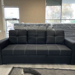 BLACK PULLOUT SOFA