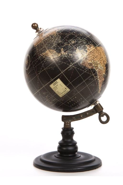 5" Geographic Globe, Black