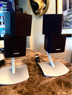 BOSE Double Cube Speaker Pair Acoustimass Lifestyle Surround w/ Stands