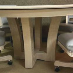 Darafeev Circle Light Poker Table with 4 Chairs