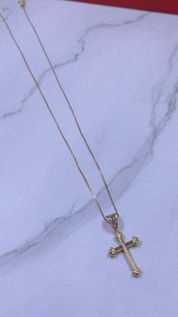14k Cross Pendant and Necklace