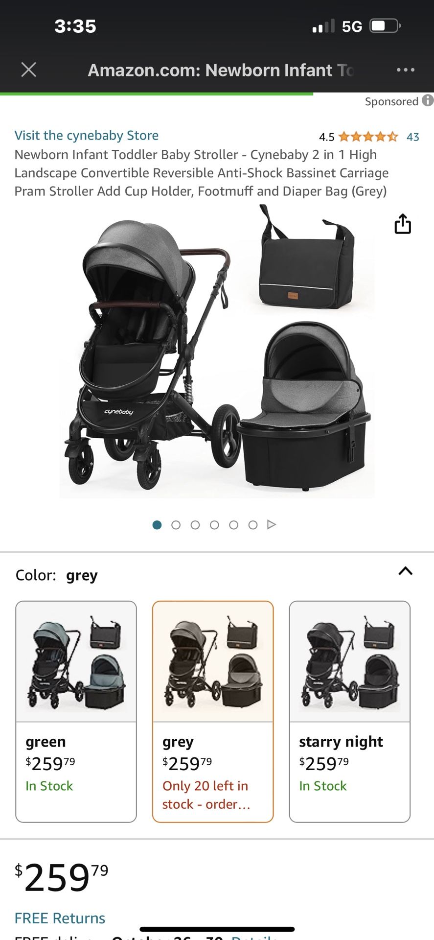 Newborn Infant Toddler Baby Stroller Cynebaby in High