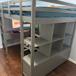 Full Size Bunk With Desk & Shelving