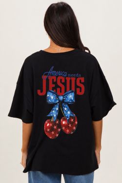 🇺🇸 America Needs Jesus Patriotic Graphic T-Shirt 🇺🇸