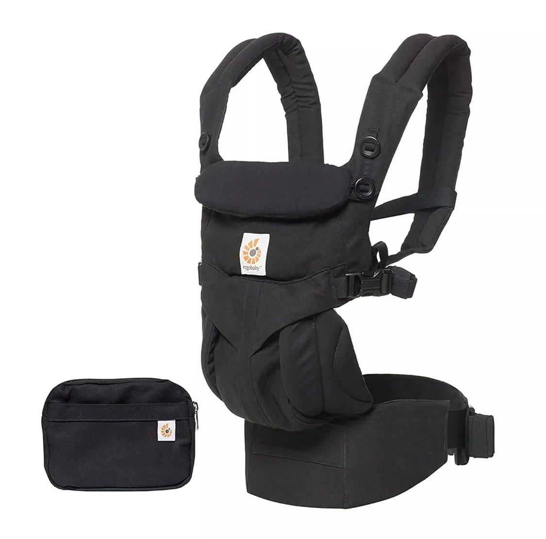 Ergobaby Omni Classic (formerly OMNI 360) All-Position Baby Carrier for Newborn to Toddler with Lumbar Support, 7-45 Pounds, Pure Black, One Size