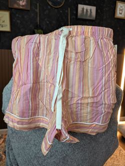 Striped Pajama Shorts with Drawstring