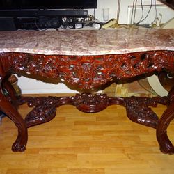 Over 6 Ft Italian Marble Table 