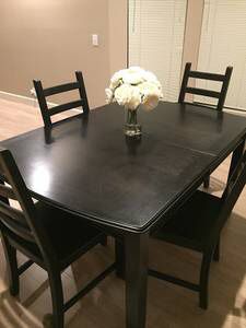 Ikea Kitchen table w/4 chairs black brown