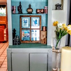 Coastal Finish Bar Cabinet-$30!! 