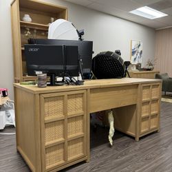 Crate And Barrel Rattan Desk 