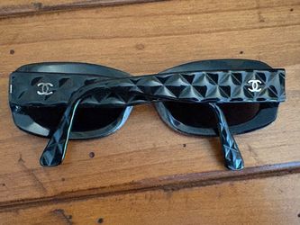 Classic Chanel Black Quilted Rectangle Sunglasses - Italian Acetate (Model 5094)