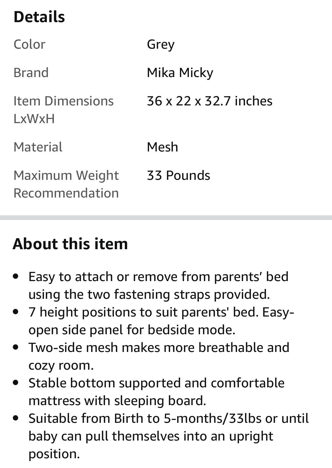 Bedside Bassinet Sleeper/cosleeper