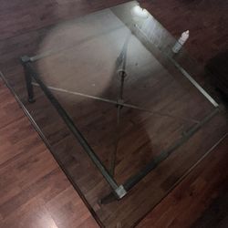  Iron Glass Coffee Table 