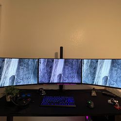Gaming Monitors And ( Triple Monitor Stand ) 