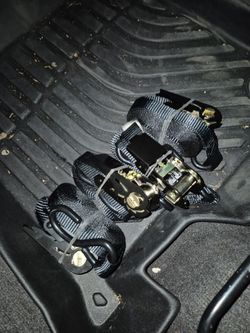 4 New Black Ratchet Tie-Down Straps with Hooks