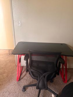 Black and Red Gaming Desk