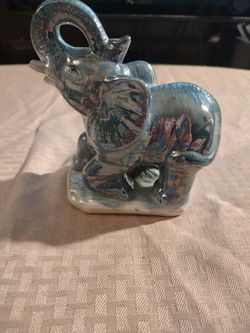 Blue Ceramic Elephant