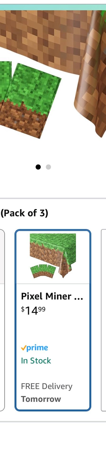 Minecraft Table Plastic Cloth (2) Not Three