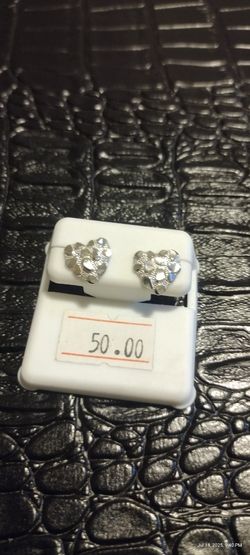 Solid 925 Silver Heart Earrings 