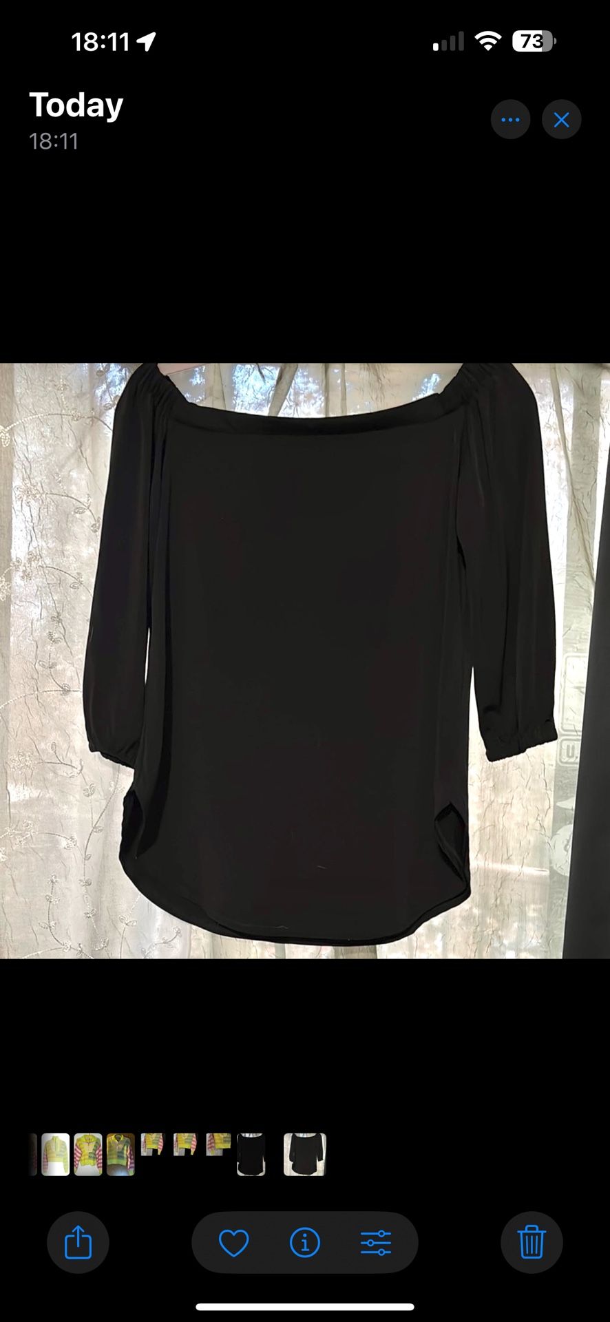 Kaari Blue - Black Flowy Blouse with Side Slits