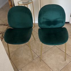 Velvet Chairs Green 