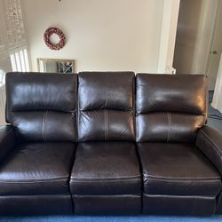 Reclining Leather Couch ($600)