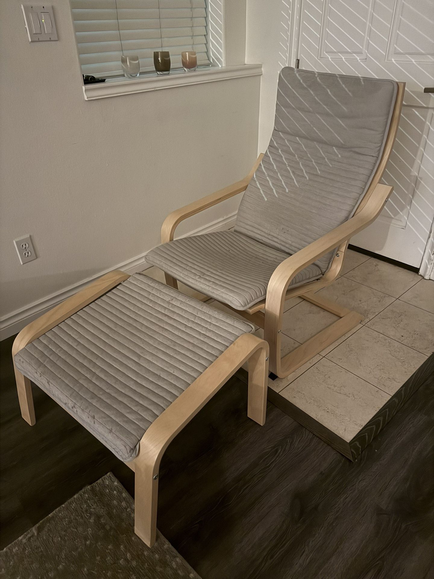 IKEA Poang Armchair and Ottoman