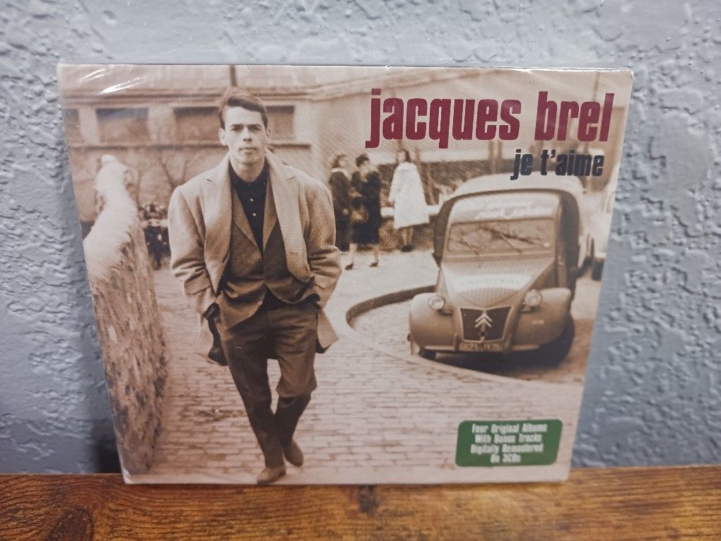 Jacques Brel – Je T'aime: 4 Original Albums on 3 CDs Box Set ● New & Factory Sealed