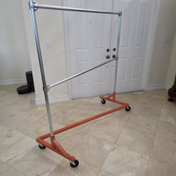 Heavy Duty Commercial Double Bar Clothing Garmet Z Rack