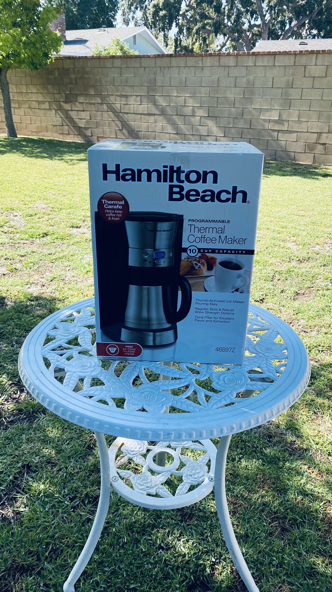 Hamilton Beach Programmable Thermal Coffee Maker, 10 Cups Capacity