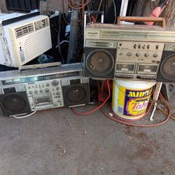 $150 For ALL BOTH TOGETHER. 2- 1980s VINTAGE BOOMBOX SANYO M-X920 / TECSONIC Z-6800. RADIO WORKS ON BOTH TAPE DONT WORK 