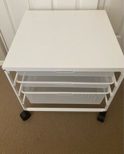 Elfa Mesh Rolling Cart with Drawers