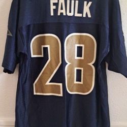 Vintage NFL Jersey Marshall Faulk St Louis Rams #28 Blue
