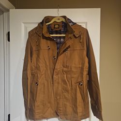 Mens Brown Detachable Hooded Jacket