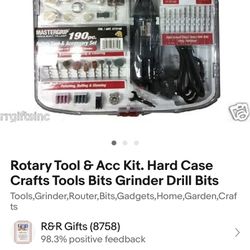 Mastergrip Rotary Tool Set 190 Piece NEW IN BOX 