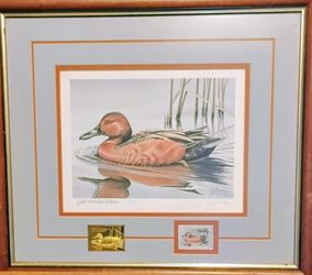 1985 Federal Duck Stamp Print SIGNED~GERALD MOBLEY~*GOLD-MEDALLION Edition!