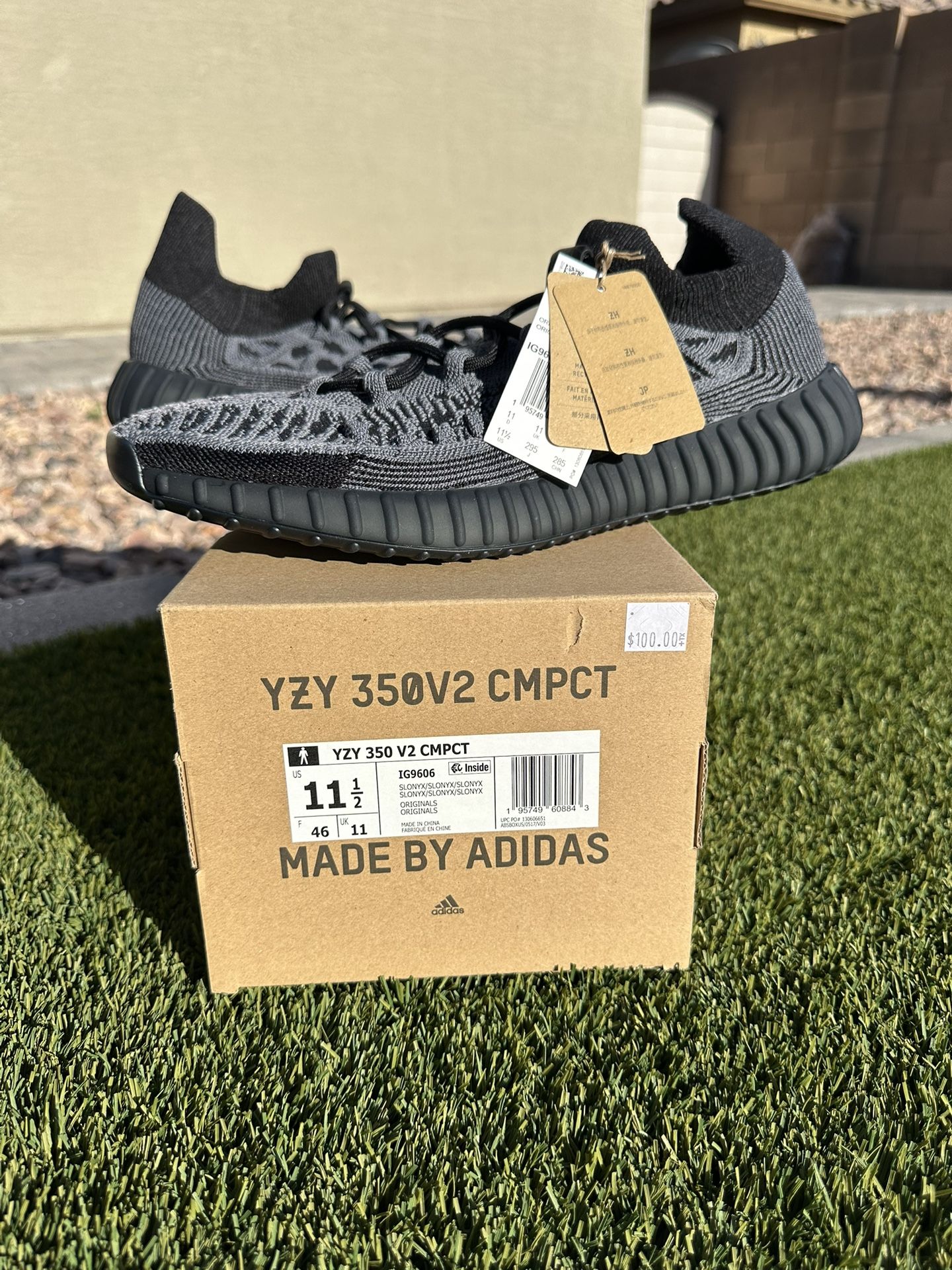 Adidas Yeezy 350 V2 CMPCT Slate Onyx NEW/RECEIPT SIZE: 11.5 $120 FIRM ONLY!