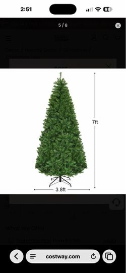 Artificial Christmas Tree, 7ft Green Premium Hinged Spruce Holiday Tree, Un-lit Automatic Open Easy Assembly & Party Decoration, Foldable Metal Stand,
