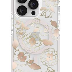 Kate Spade Hardshell Case for iPhone 14 Pro - Gold Floral