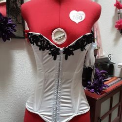 White And Black  Corset