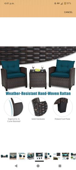 3-Piece Outdoor Rattan Patio Furniture Set. $200 OBO