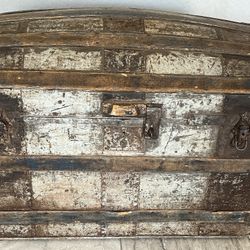 Antique Victorian Dome Top Steamer Trunk